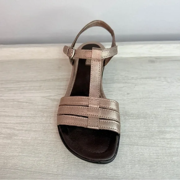 NWOT! Ecco pewter leather strappy sandals size 38 - Picture 3 of 12
